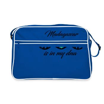 love my dns dna land country Madagascar - Retro Tasche - Blau/Weiß - Vorne
