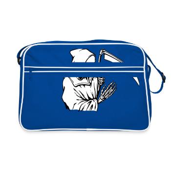 skeleton skeleton bones bones skull schaedel114 - Retro Bag - blue/white - Front