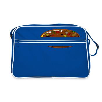 manger de la nourriture pizza pizzeria restaurant57 - Sac Retro - bleu/blanc - Devant