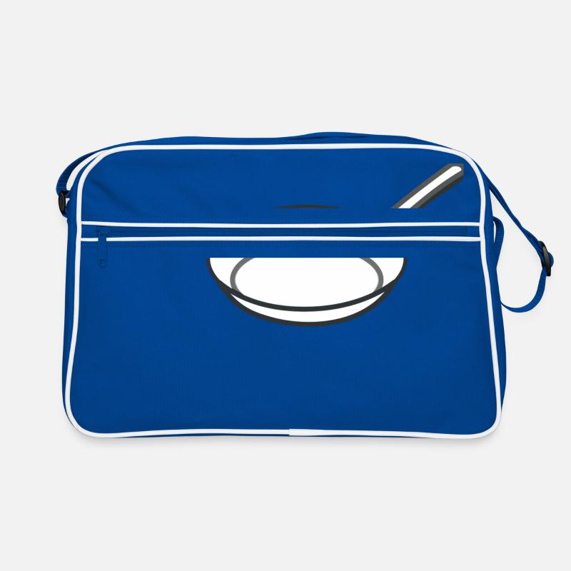 Pfanne - Retro Tasche - Blau/Weiß
