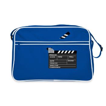 Film producteur Take Réalisateur Cut ciné cadeau - Sac Retro - bleu/blanc - Devant