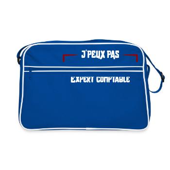 j'peux pas Expert comptable cadeau - Sac Retro - bleu/blanc - Devant