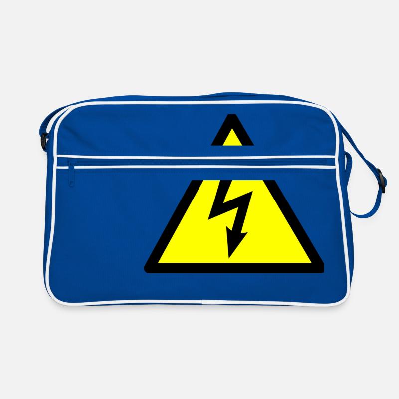 Hochspannung Blitz - Retro Tasche - Blau/Weiß