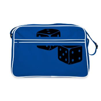Würfel,spiel,spieler - Retro Tasche - Blau/Weiß - Vorne