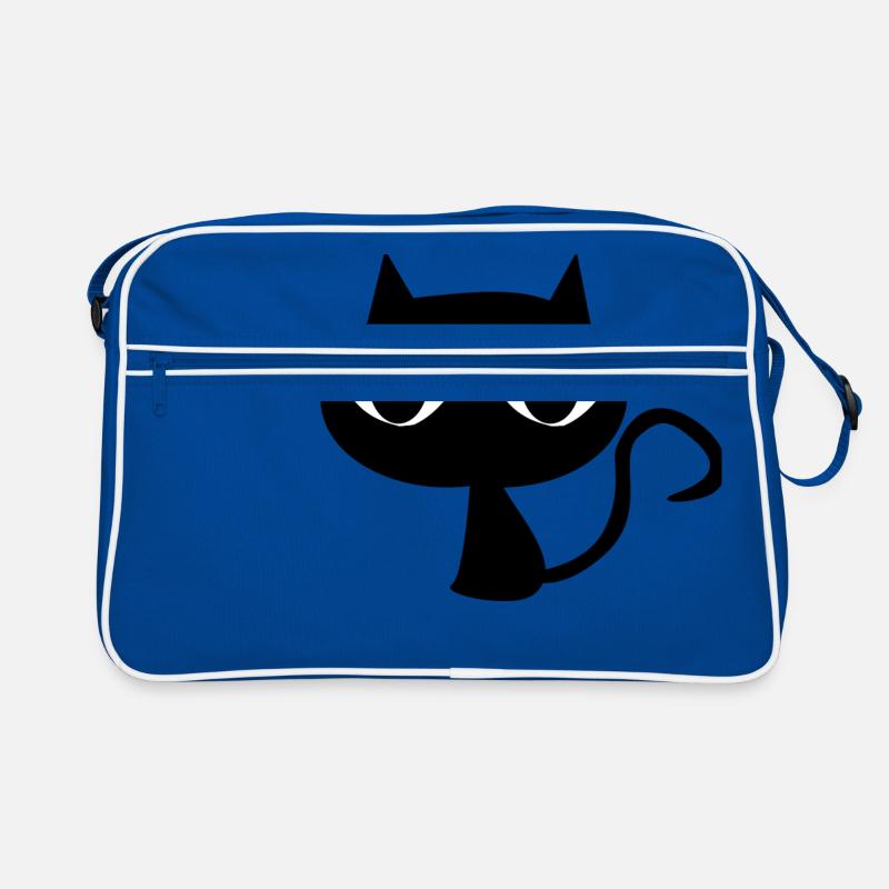 Schwarze Katze Retro Tasche