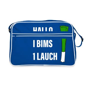 Hello I bims 1 leek - Retro Bag - blue/white - Front