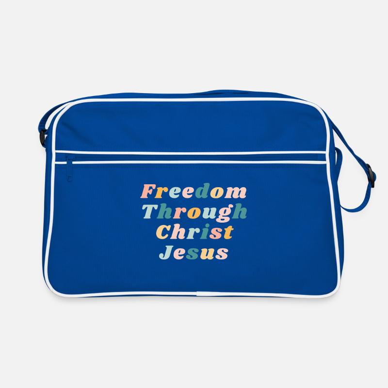 La liberté par le Christ Jésus Chrétien coloré Sac Retro