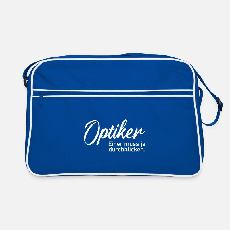Optiker einer muss ja durchblicken - Retro Tasche - Blau/Weiß