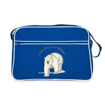cool, bärenstark, Eisbär - Retro Tasche - Blau/Weiß - Vorne