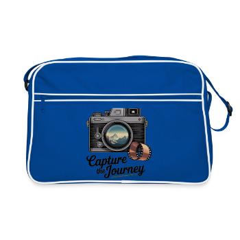 Capture the Journey - Retro Tasche - Blau/Weiß - Vorne
