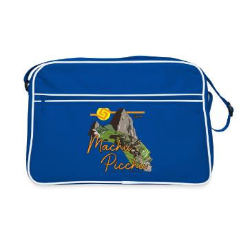 Machu Picchu-Cuzco Peru - Retro Tasche - Blau/Weiß - Vorne