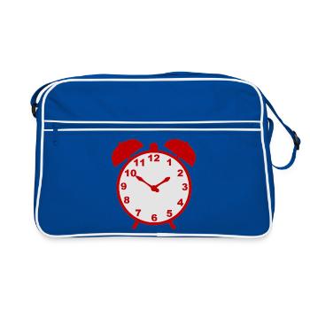 Classic alarm clock with red frame - Retro Bag - blue/white - Front