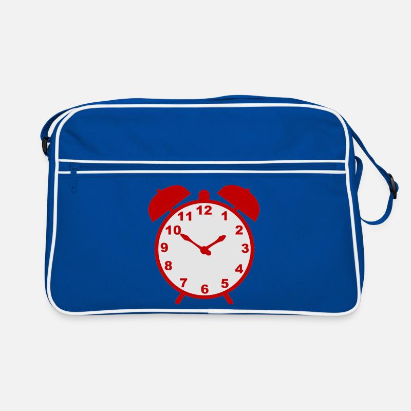 Classic alarm clock with red frame - Retro Bag - blue/white