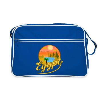 Egypt Pyramides Le Caire Vacances l’Egypte Idée cadeau - Sac Retro - bleu/blanc - Devant