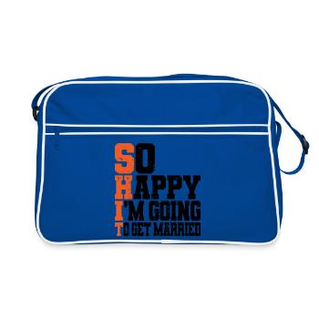 Drôle d’enterrement de vie de garçon Fiançailles Mariage Marié - Sac Retro - bleu/blanc - Devant