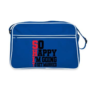 Drôle d’enterrement de vie de garçon Fiançailles Mariage Marié - Sac Retro - bleu/blanc - Devant