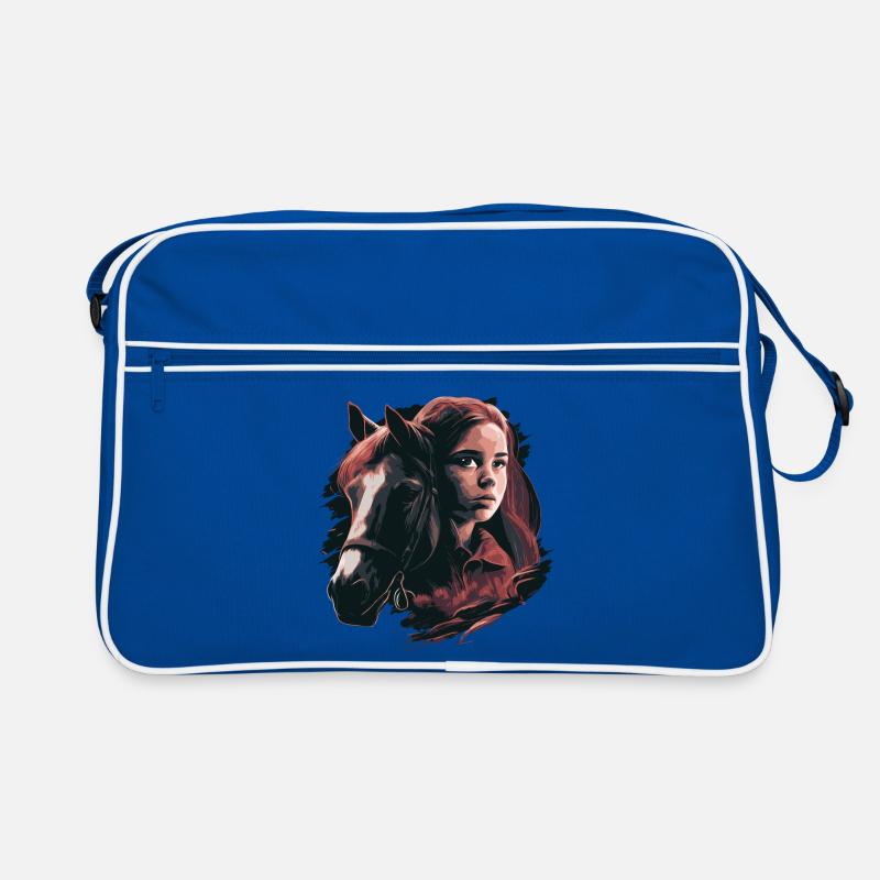Pferdemädchen Retro Tasche