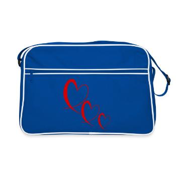 VALENTINSTAG. Junggesellinnenabschied. ICH LIEBE DICH. ICH LIEBE DICH. LIEBE - Retro Tasche - Blau/Weiß - Vorne