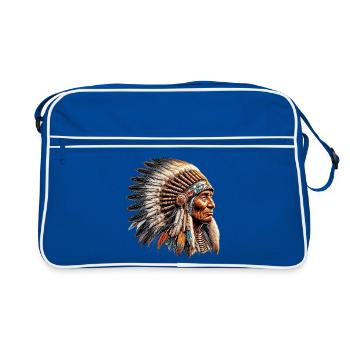 Amérindien Peau rouge d’Amérique - Sac Retro - bleu/blanc - Devant
