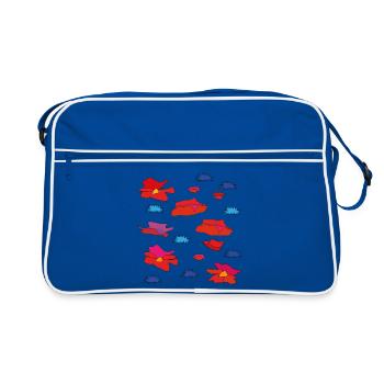 Kornblumen und Mohn - Retro Tasche - Blau/Weiß - Vorne