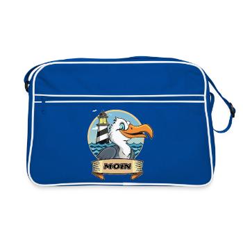 Moin -Möve avec phare - Sac Retro - bleu/blanc - Devant