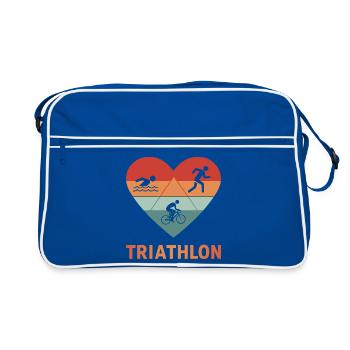 J’adore le cadeau de triathlon pour un triathlète - Sac Retro - bleu/blanc - Devant