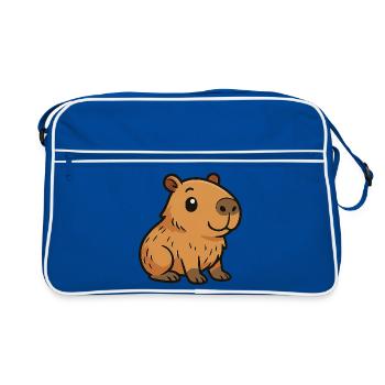 Cute Cartoon Capybara, cuteand chill - Retro Bag - blue/white - Front