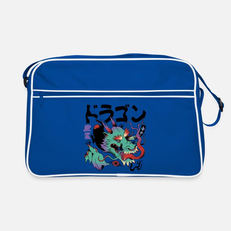 Strahlender kosmischer Drache Retro Tasche
