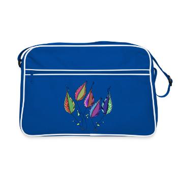 leaves - Retro Bag - blue/white - Front