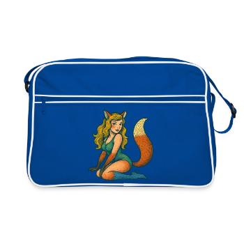 Foxy Enchantress Illustration - Retro Bag - blue/white - Front