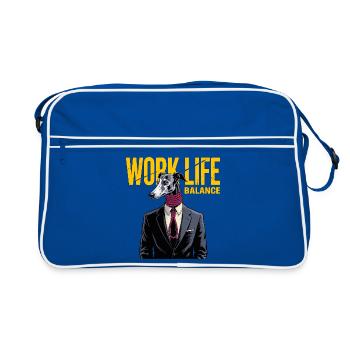 Chien en costume pour l’équilibre vie professionnelle et vie privée - Sac Retro - bleu/blanc - Devant