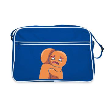 Weihnachten Lebkuchen Lebkuchenmann Gingerbread - Retro Tasche - Blau/Weiß - Vorne