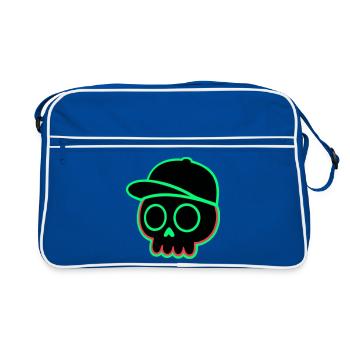 Neon Skull Cap - Retro Bag - blue/white - Front
