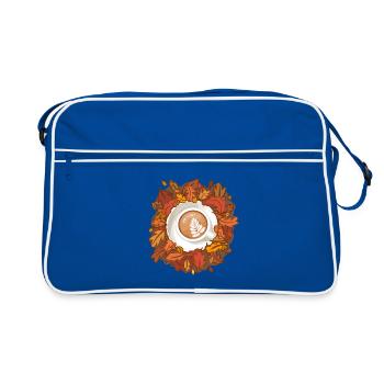 Les feuilles tombent, le café appelle - Sac Retro - bleu/blanc - Devant