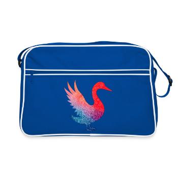 Colorful Flamingo Flower Pattern - Retro Bag - blue/white - Front