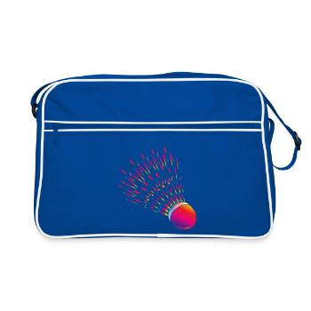 Colourful badminton – dynamic badminton motif - Retro Bag - blue/white - Front
