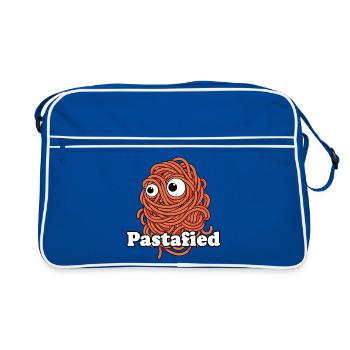 Monstre de nouilles pastatiques - Sac Retro - bleu/blanc - Devant