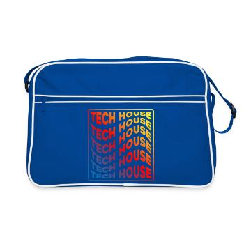 Tech House Neon Gradient Repeats - Retro Bag - blue/white - Front