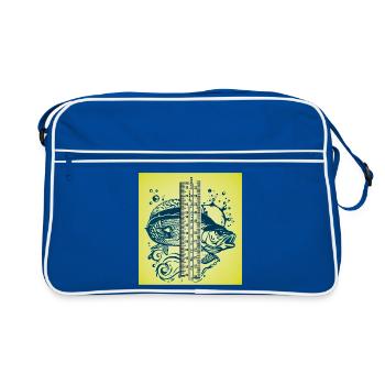 Jaune Art de la jauge Poisson - Sac Retro - bleu/blanc - Devant