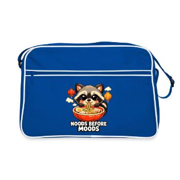 Ramen Noods Before Moods Raccoon - Retro Bag - blue/white - Front