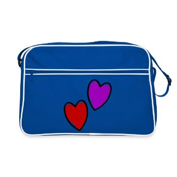 Cœurs Amour - Sac Retro - bleu/blanc - Devant