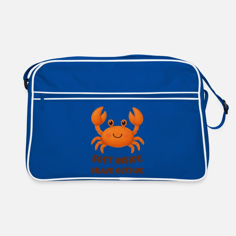 Crab tender on the inside, the outside - Retro Bag - blue/white