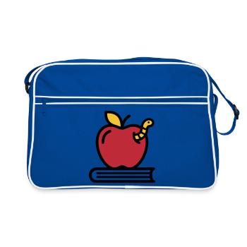 Apple Book Worm Elementary School - Retro Bag - blue/white - Front