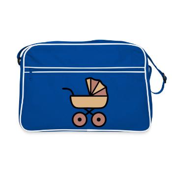 Stroller Baby Boho Icon - Retro Bag - blue/white - Front