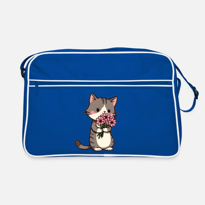 Chat aux fleurs Sac Retro