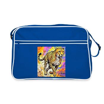 cheetah - Retro Bag - blue/white - Front