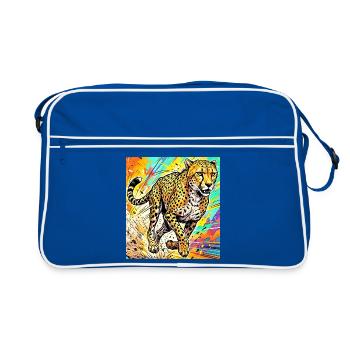 cheetah - Retro Bag - blue/white - Front