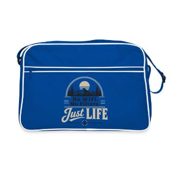 No WiFi No Filters Just Life | Outdoor Design - Retro Bag - blue/white - Front