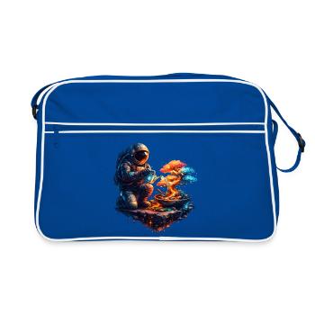 Kosmischer Gärtner-Bonsai - Retro Tasche - Blau/Weiß - Vorne