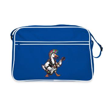 Punker Gans - Retro Tasche - Blau/Weiß - Vorne